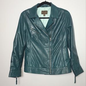 John Carlisle Green /Teal leather Jacket Medium